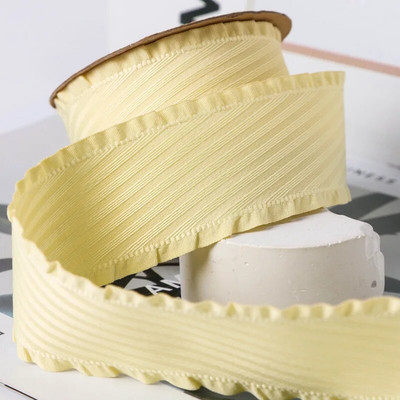 5 Yards Falbala Ruffled Κορδέλα Twill Κορδέλες με φύλλα Lotus 25/38mm Φιόγκοι για τα μαλλιά DIY Crafts Χειροποίητα αξεσουάρ YM2023030201