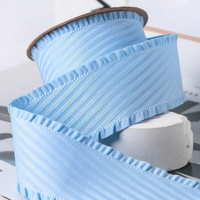 5 Yards Falbala Ruffled Κορδέλα Twill Κορδέλες με φύλλα Lotus 25/38mm Φιόγκοι για τα μαλλιά DIY Crafts Χειροποίητα αξεσουάρ YM2023030201