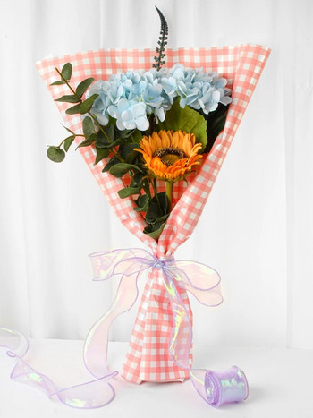 Ιριδίζουσες κορδέλες δώρου από νήματα ψαροουράς για λουλούδια Μπουκέτο Συσκευασία Οργάντζα Ενσύρματη κορδέλα για Διακοσμήσεις γάμου για την ημέρα του Αγίου Βαλεντίνου