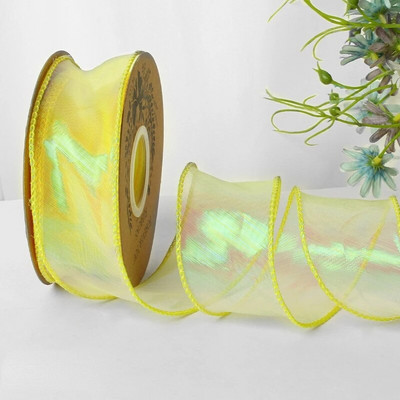 Ιριδίζουσες κορδέλες δώρου από νήματα ψαροουράς για λουλούδια Μπουκέτο Συσκευασία Οργάντζα Ενσύρματη κορδέλα για Διακοσμήσεις γάμου για την ημέρα του Αγίου Βαλεντίνου