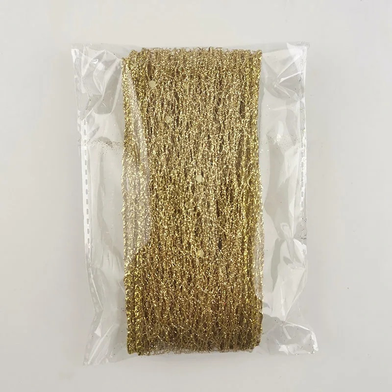 (2 M/tekercs) 50 mm-es üreges, fényes szalag karácsonyi ajándékcsomagolás, összecsukható vonal széle kézműves esküvői karácsonyi dekoráció