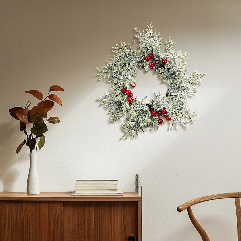 Jõulupärja esiukse aken, rippuv vanik Kunstlik pärg, jõulupuu kaunistused 2024 navidad jõulukaunistus