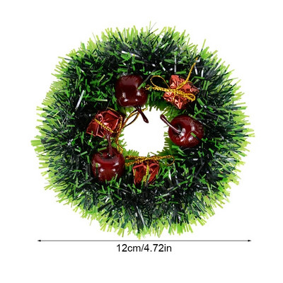 Χριστουγεννιάτικο στεφάνι 12cm Χριστουγεννιάτικο παράθυρο πόρτας γιρλάντα Κρεμαστό στολίδια Τεχνητό στεφάνι κόκκινο μούρο Χριστουγεννιάτικη διακόσμηση εσωτερικού χώρου