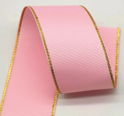10 Yards 10mm 16mm 25mm 38mm Glitter Gold Edge Grosgrain Κορδέλα για Φιόγκους Μαλλιά Συσκευασία δώρου DIY Πρωτοχρονιάτικα Διακοσμητικά Υλικά Χειροτεχνίες
