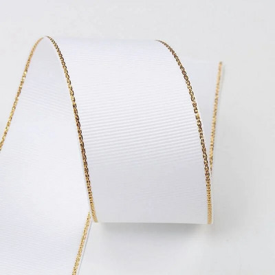 10 Yards 10mm 16mm 25mm 38mm Glitter Gold Edge Grosgrain Κορδέλα για Φιόγκους Μαλλιά Συσκευασία δώρου DIY Πρωτοχρονιάτικα Διακοσμητικά Υλικά Χειροτεχνίες