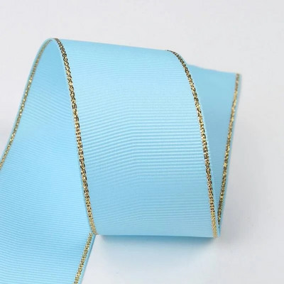 10 Yards 10mm 16mm 25mm 38mm Glitter Gold Edge Grosgrain Κορδέλα για Φιόγκους Μαλλιά Συσκευασία δώρου DIY Πρωτοχρονιάτικα Διακοσμητικά Υλικά Χειροτεχνίες