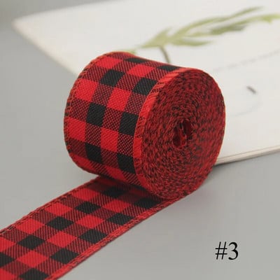Panglică imitație cânepă panglică sârmă margine sârmă panglică in decorațiuni de Crăciun fulg de nea roșu și verde panglică carouri 6 m/rolă
