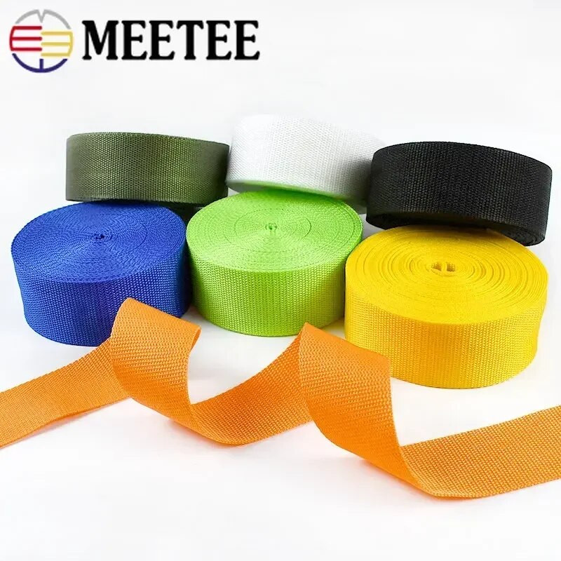 Meetee 5 метра 20-50 mm полипропилен PP найлонова лента за лента за колан, колан за нашийник за кучета, външна лента за дрехи, обувки, лента
