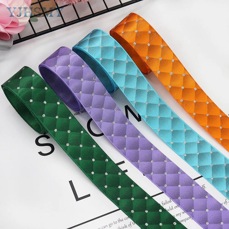 Πουά Glitter Κορδέλα Gingham Κορδέλα διπλής όψης σατέν κορδέλα 1'' x 5 Yd ,Χρήση καρό κορδέλα για συσκευασία δώρου,Διακόσμηση πάρτι