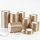 22M/Roll Silk Golden Satin Κορδέλες Διακόσμηση Συσκευασίας Δώρου Κουτί δώρου Κορδέλες DIY Handmade Supplies Κορδέλα
