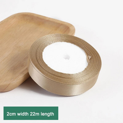 22M/Roll Silk Golden Satin Κορδέλες Διακόσμηση Συσκευασίας Δώρου Κουτί δώρου Κορδέλες DIY Handmade Supplies Κορδέλα