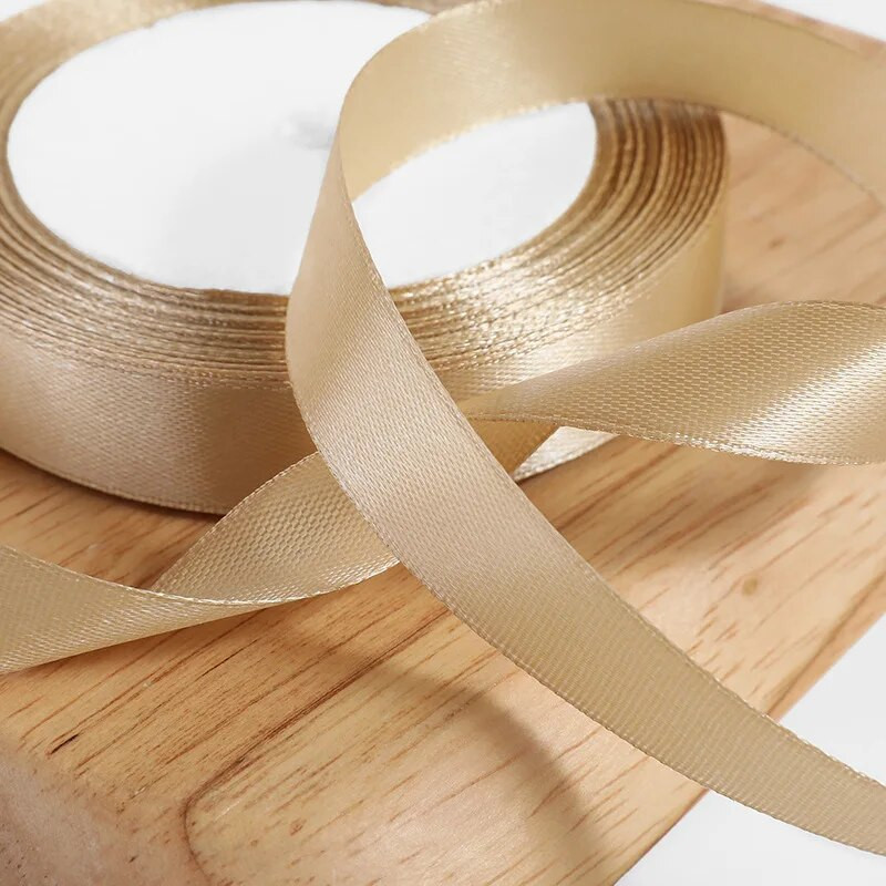 22M/Roll Silk Golden Satin Κορδέλες Διακόσμηση Συσκευασίας Δώρου Κουτί δώρου Κορδέλες DIY Handmade Supplies Κορδέλα