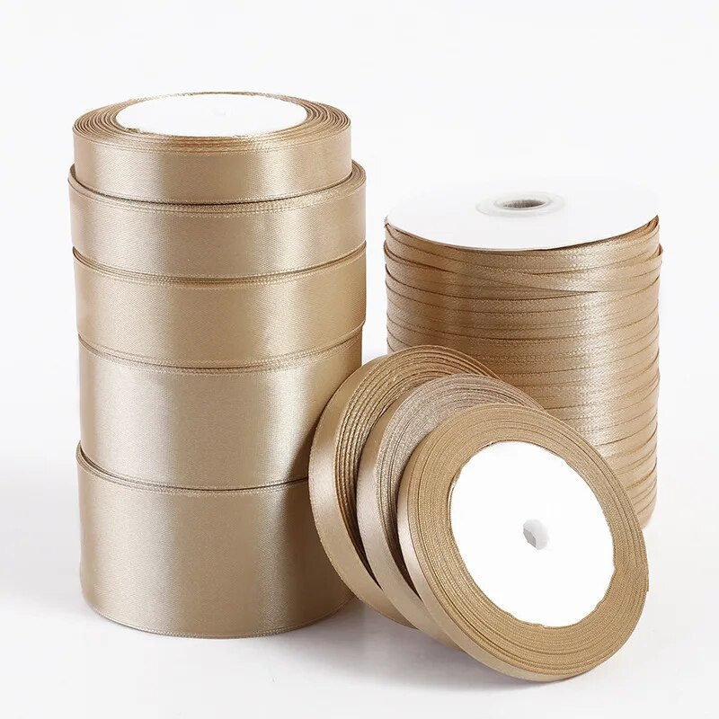 22M/Roll Silk Golden Satin Κορδέλες Διακόσμηση Συσκευασίας Δώρου Κουτί δώρου Κορδέλες DIY Handmade Supplies Κορδέλα