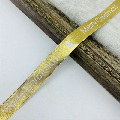 5 jardi/partii 15 mm pronksjas jõulupael, trükkimine Grosgrain lint käsitsi valmistatud vibu jõulukaunistuste jaoks. DIY kingituste pakkimine