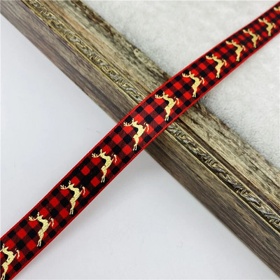 5 jardi/partii 15 mm pronksjas jõulupael, trükkimine Grosgrain lint käsitsi valmistatud vibu jõulukaunistuste jaoks. DIY kingituste pakkimine