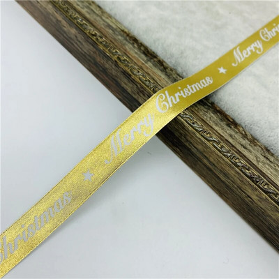 5 jardi/partii 15 mm pronksjas jõulupael, trükkimine Grosgrain lint käsitsi valmistatud vibu jõulukaunistuste jaoks. DIY kingituste pakkimine