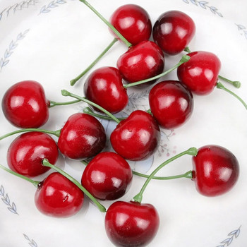 20 τμχ Fake Cherry Artificial Fruit Model Simulation Cherry Στολίδι Craft Food Photography σκηνικά Διακόσμηση για το πάρτι Διακόσμηση σπιτιού
