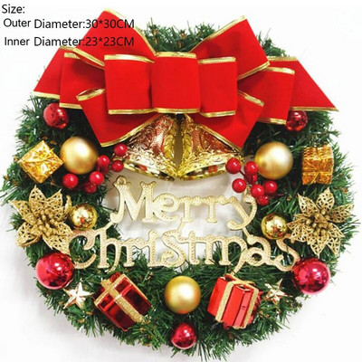 Coroană de toamnă pentru ușă, Crăciun, decorație de Halloween, dovleac, fructe de pădure, con, coroană de artar, coroană artificială, material din ratan, acasă