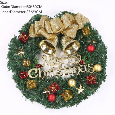 Coroană de toamnă pentru ușă, Crăciun, decorație de Halloween, dovleac, fructe de pădure, con, coroană de artar, coroană artificială, material din ratan, acasă