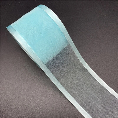 5 Yards/Παρτίδα 38mm Σατέν Edge Organza Κορδέλα Φιόγκος Μαλλιά Γάμος Χριστουγεννιάτικη Διακόσμηση Χειροτεχνία με δαντέλα