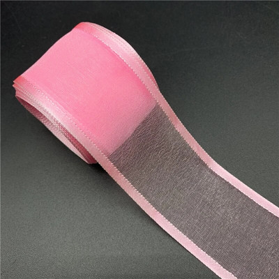 5 Yards/Παρτίδα 38mm Σατέν Edge Organza Κορδέλα Φιόγκος Μαλλιά Γάμος Χριστουγεννιάτικη Διακόσμηση Χειροτεχνία με δαντέλα