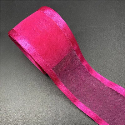 5 Yards/Παρτίδα 38mm Σατέν Edge Organza Κορδέλα Φιόγκος Μαλλιά Γάμος Χριστουγεννιάτικη Διακόσμηση Χειροτεχνία με δαντέλα