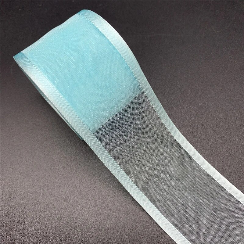 5 Yards/Παρτίδα 38mm Σατέν Edge Organza Κορδέλα Φιόγκος Μαλλιά Γάμος Χριστουγεννιάτικη Διακόσμηση Χειροτεχνία με δαντέλα