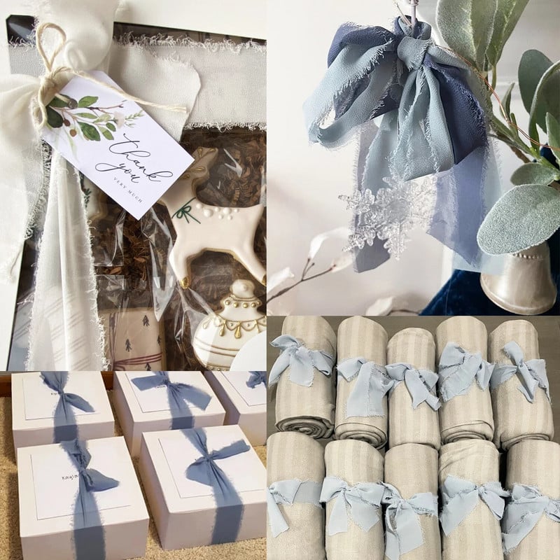 1 rolă de panglică de mătase șifon pentru decorarea nunții invitate 4cmx5M panglici roz trandafiri pentru buchete de mireasă Ambalare cadouri Decor de masă