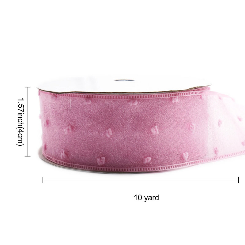 5 jardi 40 mm täpiline organza lint käsitsi valmistatud pitsist käsitöö jõulukinkekarp Lint pulma sünnipäevapeo DIY dekoratsioonitarbed