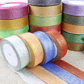 Κορδέλα 25 Yards/Roll Metallic Glitter Κορδέλα Χριστουγεννιάτικη Διακόσμηση Γάμου Φιόγκοι DIY Δώρο συσκευασίας Κρεμμύδι Κορδέλα 6/10/15/25/40MM