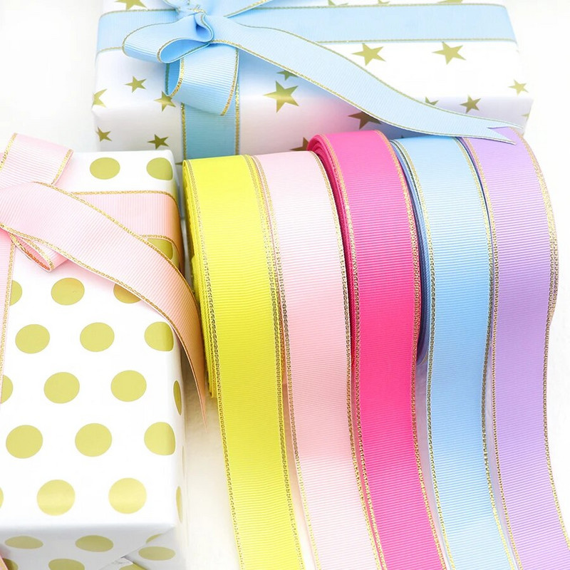 5 jardi 10 MM/25 MM/38 MM kuldse sädemega sädelev pael juuksepaelte jaoks / kingituste pakkimine. DIY käsitsi valmistatud materjalid Y19042101