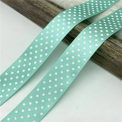 5 γιάρδες/παρτίδα 25mm κουκκίδες εκτύπωσης Πολυεστερική σατέν κορδέλα Διακόσμηση γαμήλιου πάρτι Συσκευασία δώρου Φιόγκοι μαλλιών DIY Χριστουγεννιάτικη κορδέλα