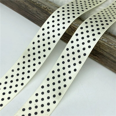 5 γιάρδες/παρτίδα 25mm κουκκίδες εκτύπωσης Πολυεστερική σατέν κορδέλα Διακόσμηση γαμήλιου πάρτι Συσκευασία δώρου Φιόγκοι μαλλιών DIY Χριστουγεννιάτικη κορδέλα