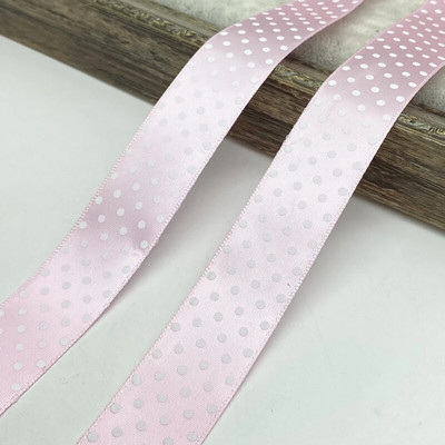 5 γιάρδες/παρτίδα 25mm κουκκίδες εκτύπωσης Πολυεστερική σατέν κορδέλα Διακόσμηση γαμήλιου πάρτι Συσκευασία δώρου Φιόγκοι μαλλιών DIY Χριστουγεννιάτικη κορδέλα