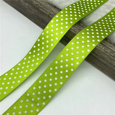 5 γιάρδες/παρτίδα 25mm κουκκίδες εκτύπωσης Πολυεστερική σατέν κορδέλα Διακόσμηση γαμήλιου πάρτι Συσκευασία δώρου Φιόγκοι μαλλιών DIY Χριστουγεννιάτικη κορδέλα