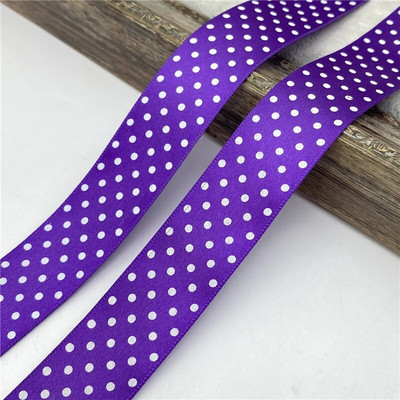 5 γιάρδες/παρτίδα 25mm κουκκίδες εκτύπωσης Πολυεστερική σατέν κορδέλα Διακόσμηση γαμήλιου πάρτι Συσκευασία δώρου Φιόγκοι μαλλιών DIY Χριστουγεννιάτικη κορδέλα