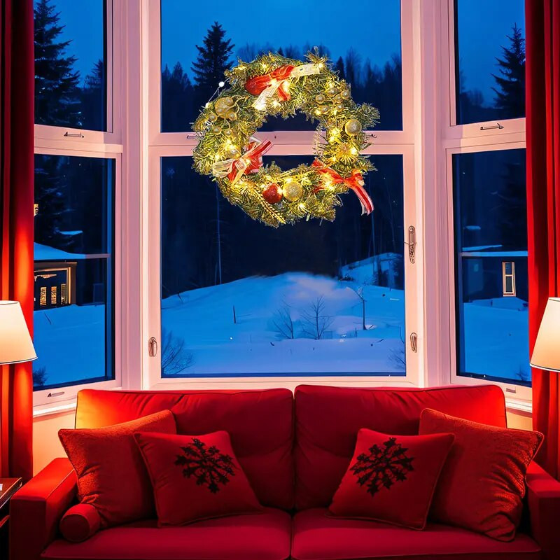 1vnt 35CM imituotas pušies adatų rutulinis LED žibintas Kalėdų vainikas Namai Viešbutis Baras Kavinė Helovino vakarėlio dekoravimas81008R14_LED