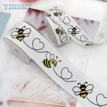 Bee Ribbon Bumble Baby Bee and Flower Ribbon, White Black and Yellow Grosgrain Ribbons Use for DIY Bow Baby Shower Party Decor