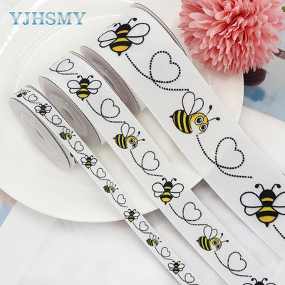 Bee Ribbon Bumble Baby Bee and Flower Κορδέλες, Λευκές Μαύρες και Κίτρινες Κορδέλες Grosgrain Χρήση για DIY Bow Baby Shower Party Decor