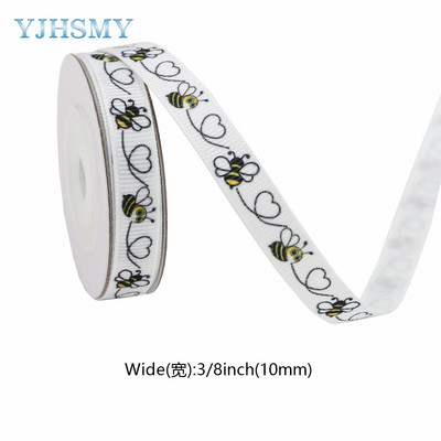 Bee Ribbon Bumble Baby Bee and Flower Κορδέλες, Λευκές Μαύρες και Κίτρινες Κορδέλες Grosgrain Χρήση για DIY Bow Baby Shower Party Decor