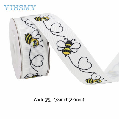 Bee Ribbon Bumble Baby Bee and Flower Κορδέλες, Λευκές Μαύρες και Κίτρινες Κορδέλες Grosgrain Χρήση για DIY Bow Baby Shower Party Decor