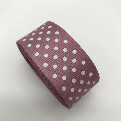 5 jardi 1-tolline 25 mm Grosgrain lindiga trükkimine täpiline juustele vibupeoks Jõulupulmakaunistus DIY kingituste pakkimine