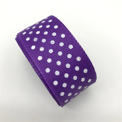 5 jardi 1-tolline 25 mm Grosgrain lindiga trükkimine täpiline juustele vibupeoks Jõulupulmakaunistus DIY kingituste pakkimine