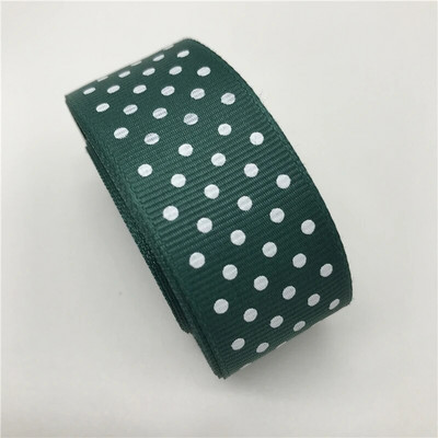 5 jardi 1-tolline 25 mm Grosgrain lindiga trükkimine täpiline juustele vibupeoks Jõulupulmakaunistus DIY kingituste pakkimine