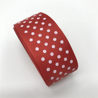 5 jardi 1-tolline 25 mm Grosgrain lindiga trükkimine täpiline juustele vibupeoks Jõulupulmakaunistus DIY kingituste pakkimine