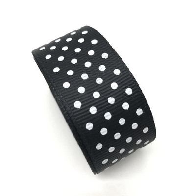 5 jardi 1-tolline 25 mm Grosgrain lindiga trükkimine täpiline juustele vibupeoks Jõulupulmakaunistus DIY kingituste pakkimine