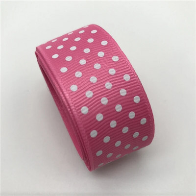 5 jardi 1-tolline 25 mm Grosgrain lindiga trükkimine täpiline juustele vibupeoks Jõulupulmakaunistus DIY kingituste pakkimine