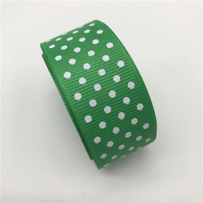 5 jardi 1-tolline 25 mm Grosgrain lindiga trükkimine täpiline juustele vibupeoks Jõulupulmakaunistus DIY kingituste pakkimine