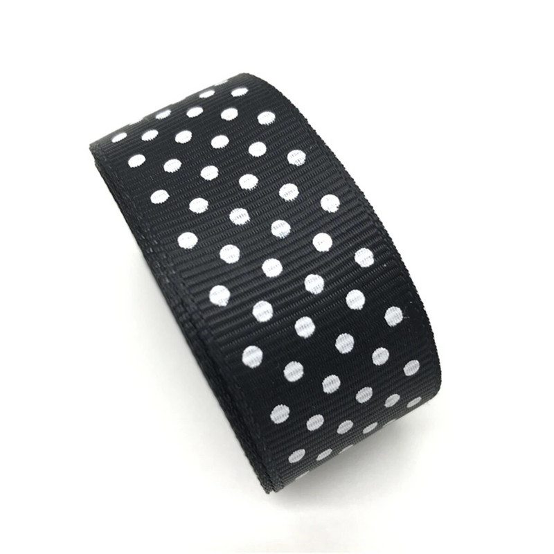 5 jardi 1-tolline 25 mm Grosgrain lindiga trükkimine täpiline juustele vibupeoks Jõulupulmakaunistus DIY kingituste pakkimine