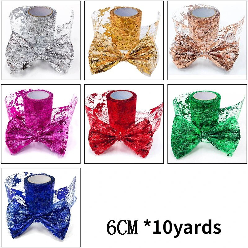 (10 γιάρδες/ρολό) 60 χιλιοστά Γυαλιστερή κορδέλα χριστουγεννιάτικου δώρου Συσκευασία αναδιπλούμενης γραμμής Edge Crafts Χριστουγεννιάτικη διακόσμηση γάμου